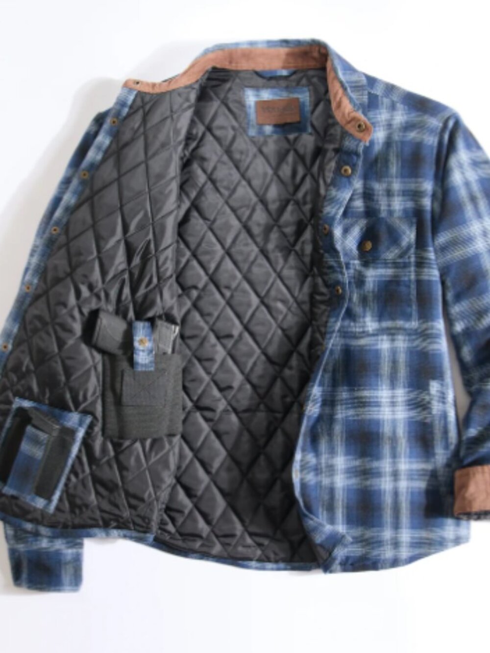 Concealed Carry Quilt Lined Shirt Jacket - Navy | Large